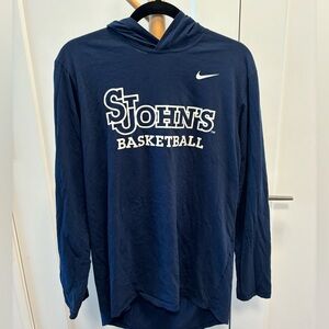 St. Johns University Basketball Nike Dri Fit Hooded Sweatshirt Navy Size M